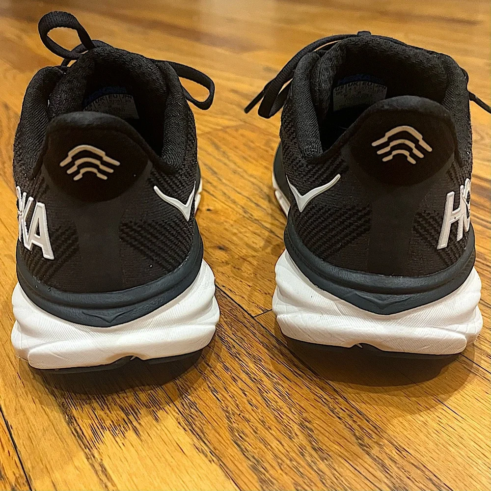 HOKA One One Clifton 9 Sneakers in Black and White - Picture 12 of 16
